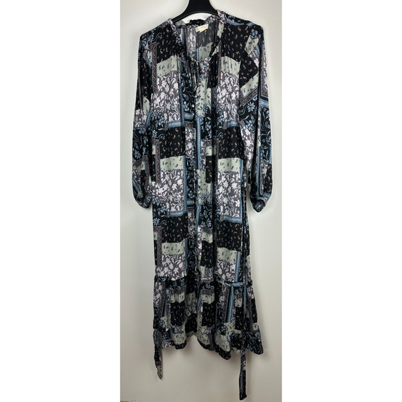 Aveology City Chic Patch Print Floral Maxi Dress Plus Size 20 Boho Peasant Folk - Picture 2 of 13